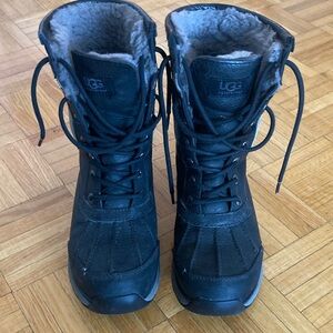 UGG Women's Black Lace-Up Insulated Winter Boots